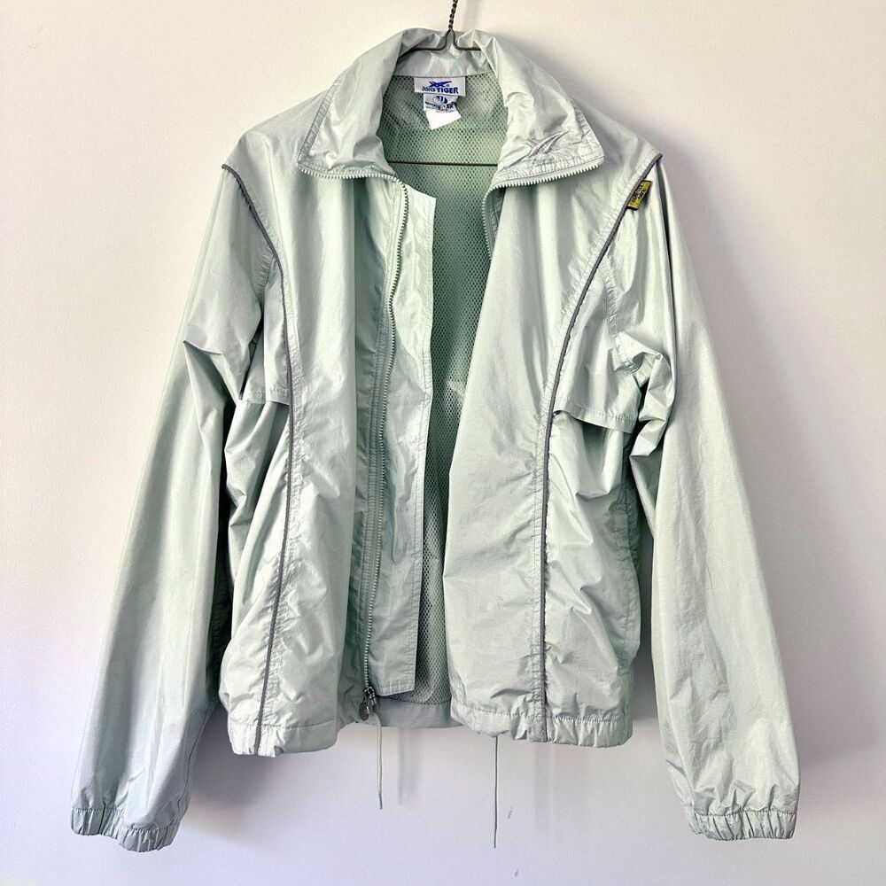 Vintage ASICS mint green full-zip windbreaker jacket Gore-Tex